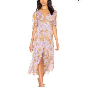 ASTR The Label Revolve Electric Purple Floral Maxi Midi Dress size S